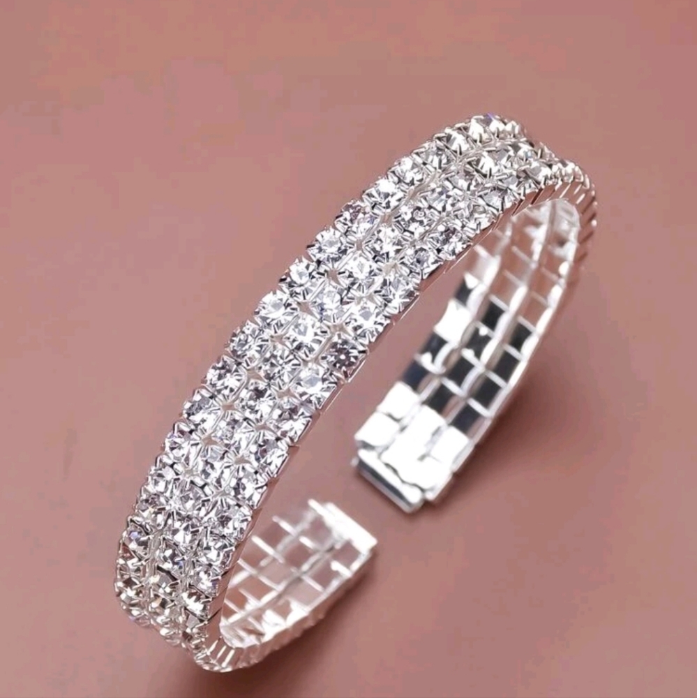 Silver Rhinestone Bracelet - Picture 2 of 4